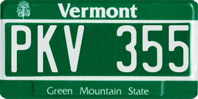 VT license plate PKV355