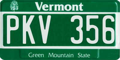 VT license plate PKV356
