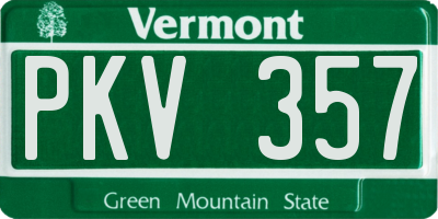 VT license plate PKV357