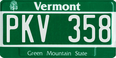 VT license plate PKV358