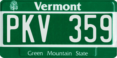 VT license plate PKV359