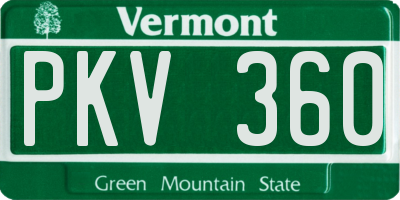 VT license plate PKV360
