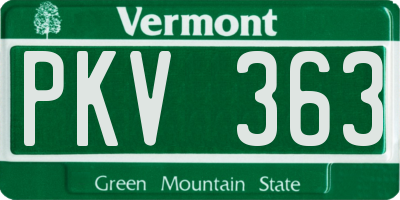 VT license plate PKV363