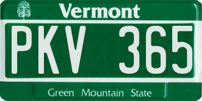 VT license plate PKV365