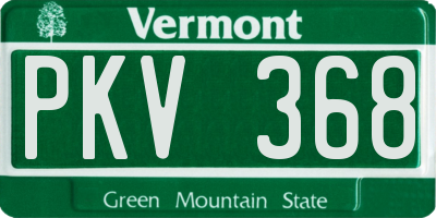 VT license plate PKV368