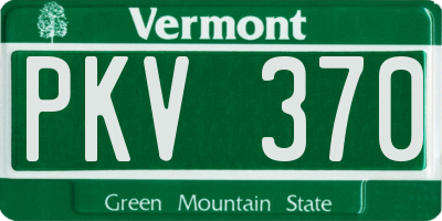 VT license plate PKV370