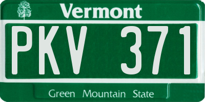 VT license plate PKV371