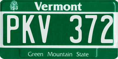 VT license plate PKV372