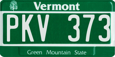 VT license plate PKV373