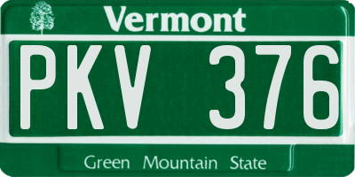VT license plate PKV376