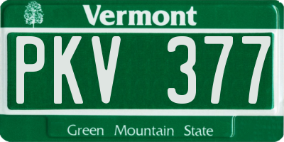 VT license plate PKV377