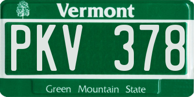VT license plate PKV378