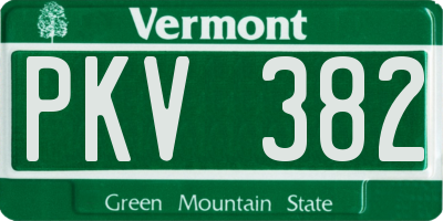 VT license plate PKV382