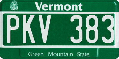 VT license plate PKV383