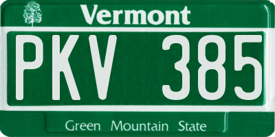 VT license plate PKV385