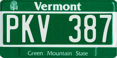 VT license plate PKV387