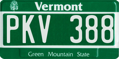 VT license plate PKV388