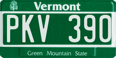 VT license plate PKV390