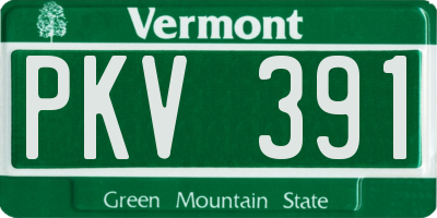VT license plate PKV391
