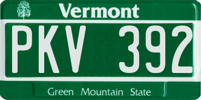 VT license plate PKV392