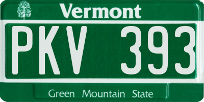 VT license plate PKV393