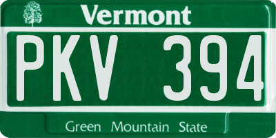 VT license plate PKV394