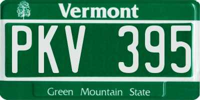 VT license plate PKV395
