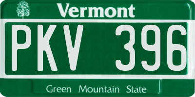 VT license plate PKV396