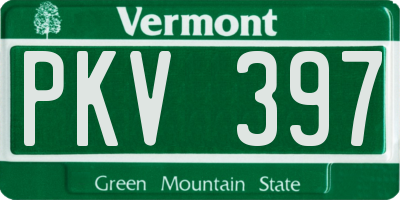 VT license plate PKV397
