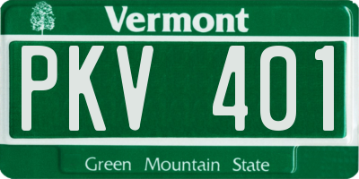 VT license plate PKV401