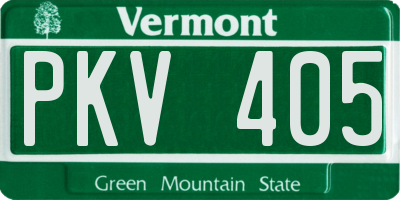 VT license plate PKV405