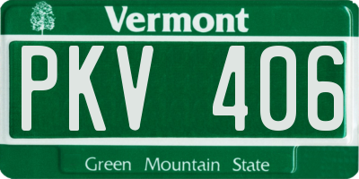 VT license plate PKV406