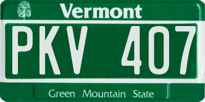 VT license plate PKV407