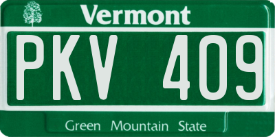VT license plate PKV409