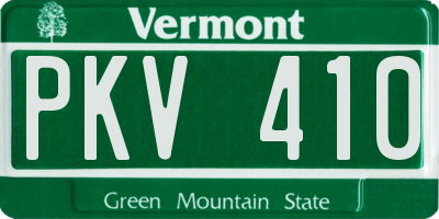 VT license plate PKV410