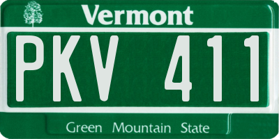 VT license plate PKV411