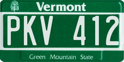 VT license plate PKV412