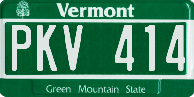 VT license plate PKV414