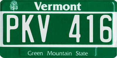 VT license plate PKV416