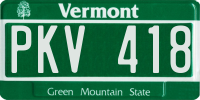 VT license plate PKV418