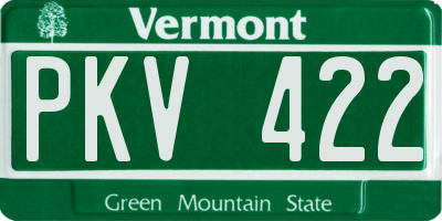 VT license plate PKV422