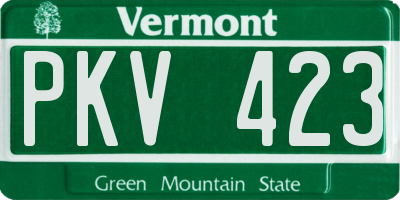VT license plate PKV423