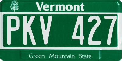 VT license plate PKV427