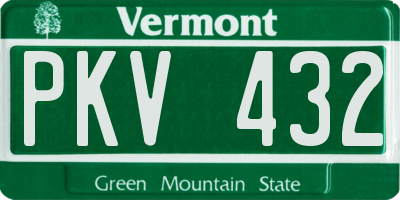 VT license plate PKV432