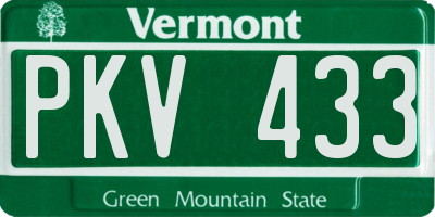 VT license plate PKV433