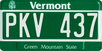 VT license plate PKV437