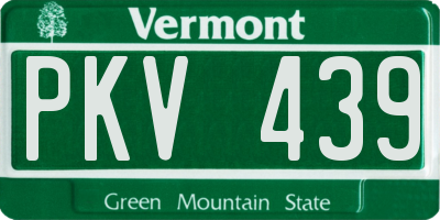 VT license plate PKV439