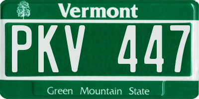 VT license plate PKV447