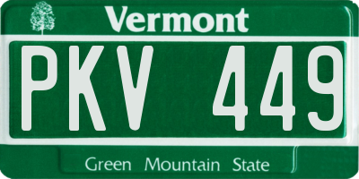 VT license plate PKV449