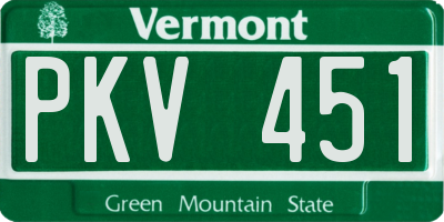 VT license plate PKV451